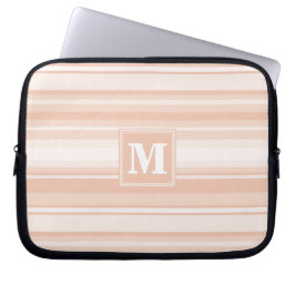 Funda Para Portátil Bandas de melocotón monograma