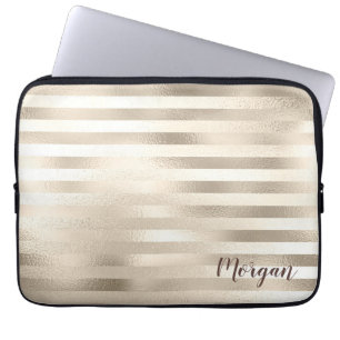 Funda Para Portátil Bandas de oro, nombre o monograma
