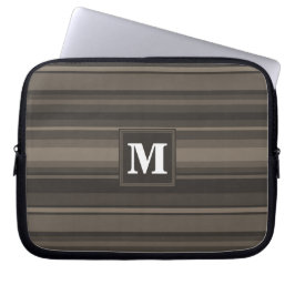 Funda Para Portátil Bandas de taupe monogramo