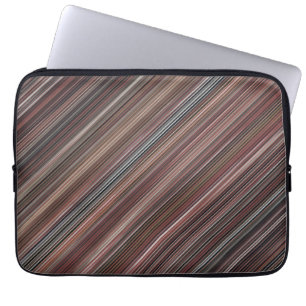 Funda Para Portátil Bandas diagonales en negro, marrón y blanco