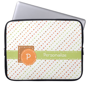 Funda Para Portátil Bandas Dotadas De Monograma Moderno Con Nombre