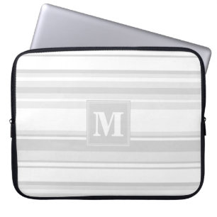 Funda Para Portátil Bandas grises claras monográficas