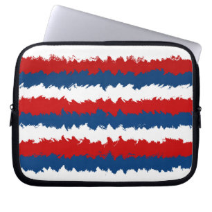 Funda Para Portátil Bandas Guay rojas, blancas y azules