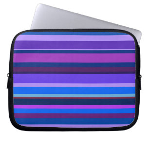 Funda Para Portátil Bandas horizontales azules y violetas