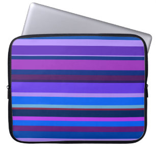 Funda Para Portátil Bandas horizontales azules y violetas