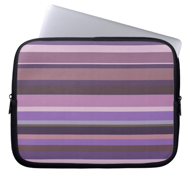 Funda Para Portátil Bandas horizontales malvas (Frente)