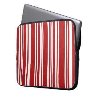 Funda Para Portátil Bandas mixtas de rojo y blanco
