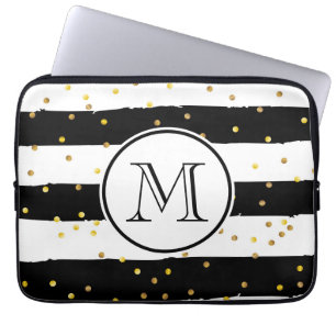 Funda Para Portátil Bandas negras y blancas