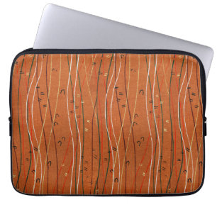 Funda Para Portátil Bandas rojas onduladas: arte abstracto japonés mod
