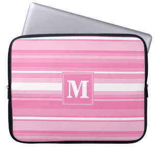 Funda Para Portátil Bandas rosadas monográficas