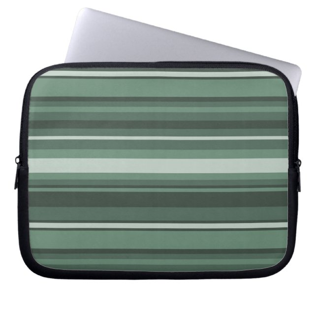 Funda Para Portátil Bandas verdes de salvia (Frente)