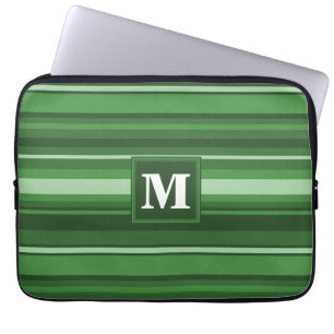 Funda Para Portátil Bandas verdes monográficas