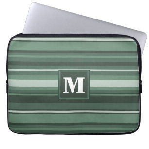 Funda Para Portátil Bandas verdes monográficas