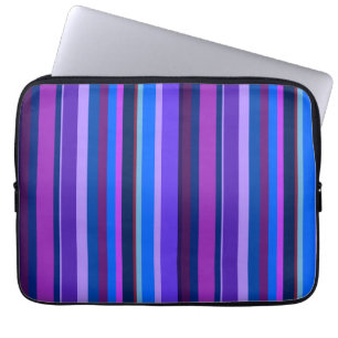 Funda Para Portátil Bandas verticales azul y violeta