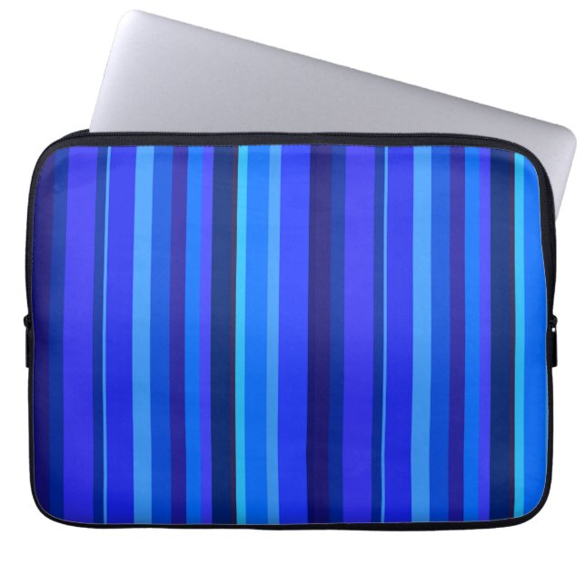 Funda Para Portátil Bandas verticales azules (Frente)