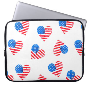 Funda Para Portátil Bandera acuarela de Estados Unidos en forma de cor
