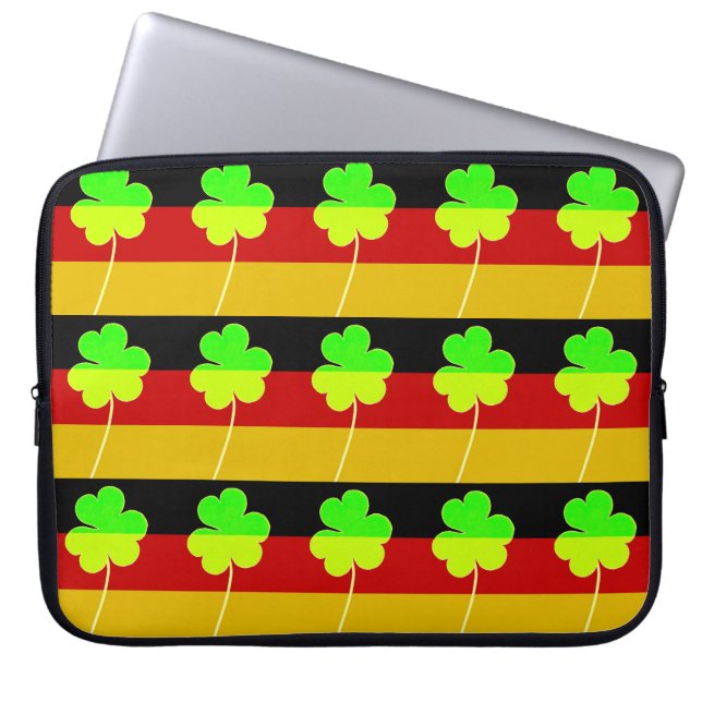 Funda Para Portátil Bandera alemana irlandesa Shamrock Clover St. Patr (Frente)