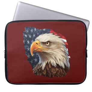 Funda Para Portátil Bandera americana águila calva