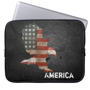 Funda Para Portátil Bandera americana águila calva