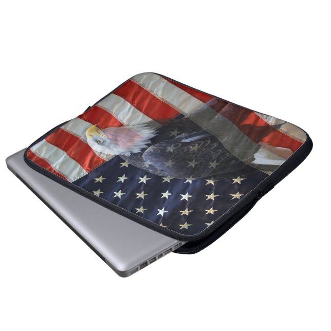 Funda Para Portátil Bandera americana Eagle (Inferior anverso)