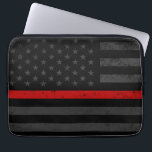 Funda Para Portátil Bandera apenada oscuridad del bombero<br><div class="desc">Una oscuridad apenó el bolso del ordenador portátil de la bandera del bombero del estilo.</div>