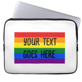 Funda Para Portátil bandera arco iris "crea tu propio" texto personali
