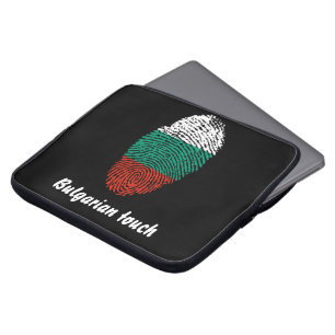 Funda Para Portátil Bandera búlgara de la huella dactilar del tacto