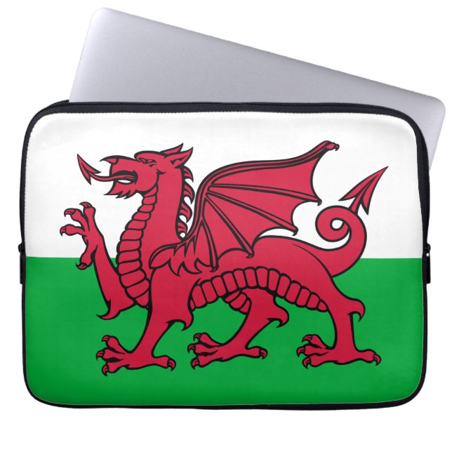 Funda Para Portátil Bandera celta del Dragón Rojo en Gales y Gales (Frente)