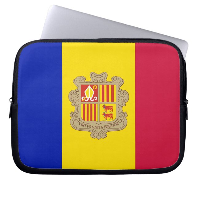 Funda Para Portátil Bandera de Andorra Patriótica (Frente)