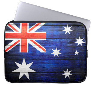 Funda Para Portátil Bandera de Australia de madera vintage