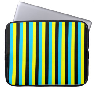 Funda Para Portátil bandera de bahamas franjas país patrón azul amaril