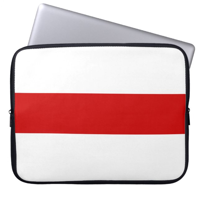Funda Para Portátil Bandera de Bielorrusia (rojo y blanco) (Frente)