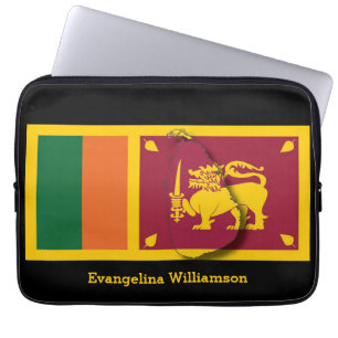 Funda Para Portátil Bandera de BLACk Sri Lanka personalizada