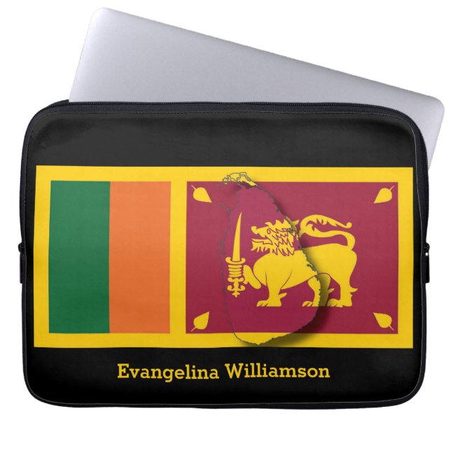 Funda Para Portátil Bandera de BLACk Sri Lanka personalizada (Frente)