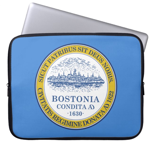 Funda Para Portátil Bandera de Boston (Massachusetts) (Frente)