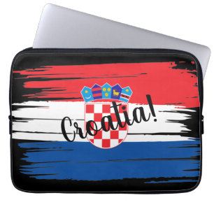 Funda Para Portátil Bandera de Croacia de pincel artístico