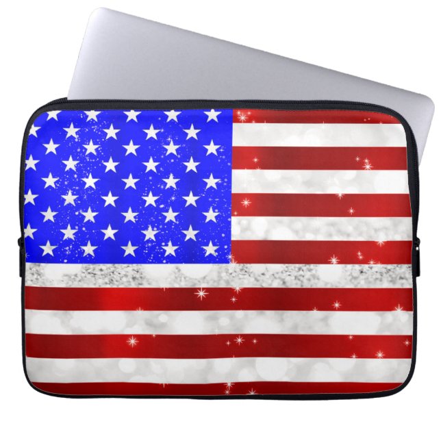 Funda Para Portátil Bandera de Estados Unidos (Frente)