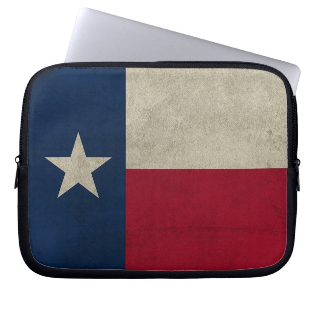 Funda Para Portátil Bandera de Estrella de Texas Grunge (Frente)