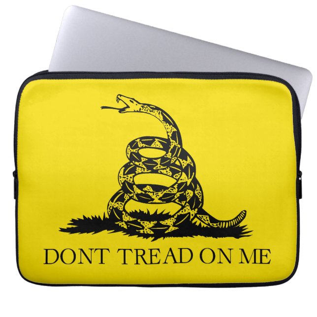 Funda Para Portátil Bandera de Gadsden Rattlesnake: Guerra Revoluciona (Frente)