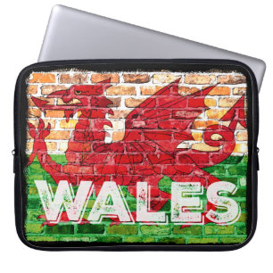 Funda Para Portátil Bandera de Gales en ladrillo