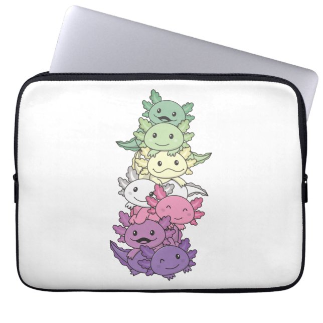 Funda Para Portátil Bandera de Género Orgullo Lgbtq Axolotl (Frente)