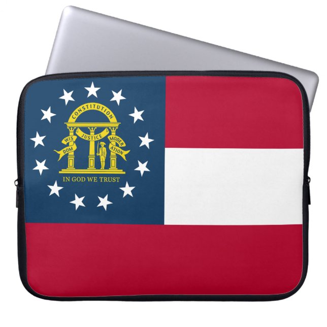 Funda Para Portátil Bandera de Georgia (Estado de los Estados Unidos) (Frente)