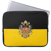 Bandera de Habsburgo y escudo imperial de armas