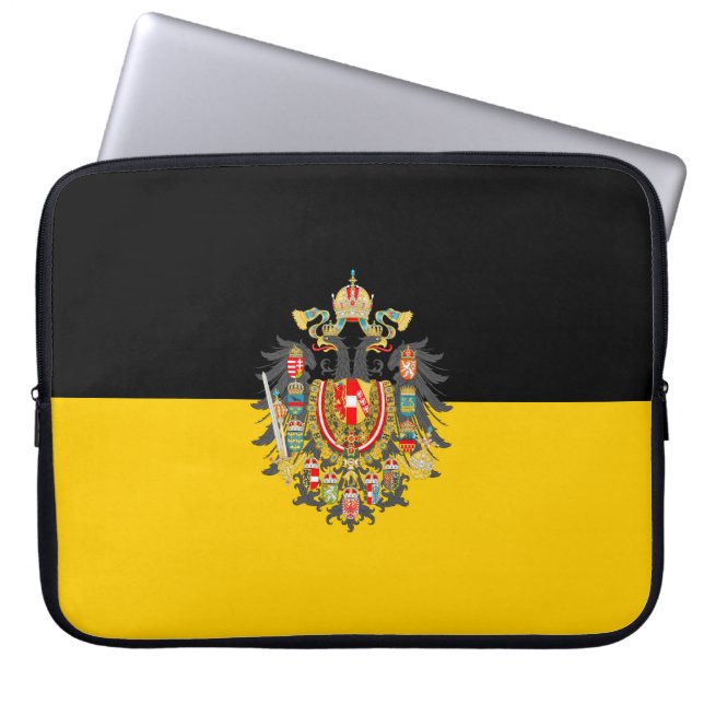 Funda Para Portátil Bandera de Habsburgo y escudo imperial de armas (Frente)