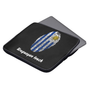 Funda Para Portátil Bandera de huella digital táctil de Uruguay