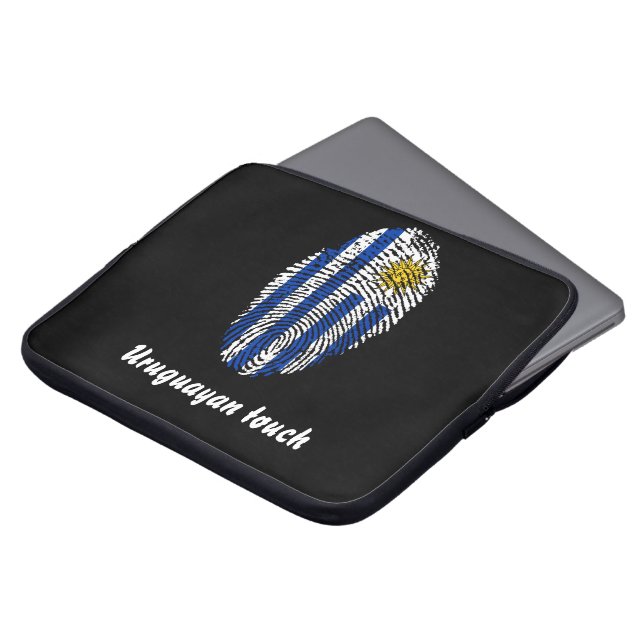 Funda Para Portátil Bandera de huella digital táctil de Uruguay (Superior anverso)