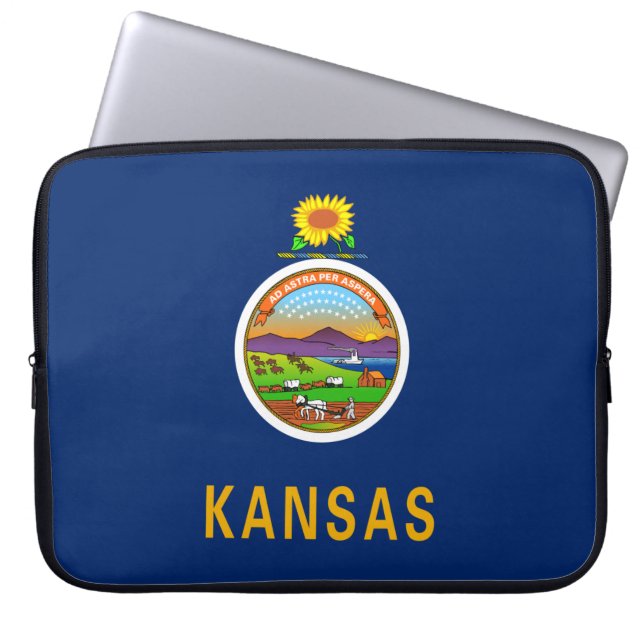 Funda Para Portátil Bandera de Kansas (Frente)