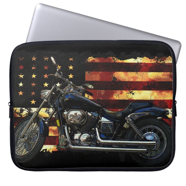 Funda Para Portátil Bandera de la Unión, guerra civil, motocicleta, ce (Frente)