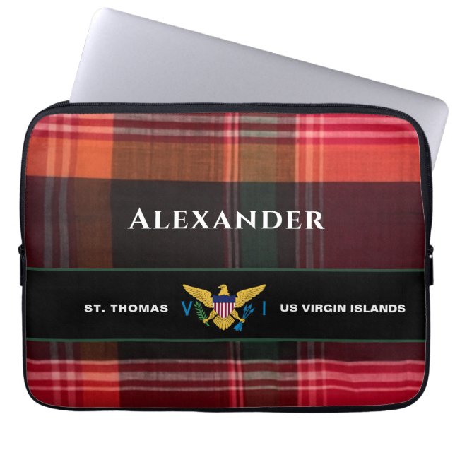 Funda Para Portátil Bandera de las Islas Vírgenes de Estados Unidos Pe (Frente)
