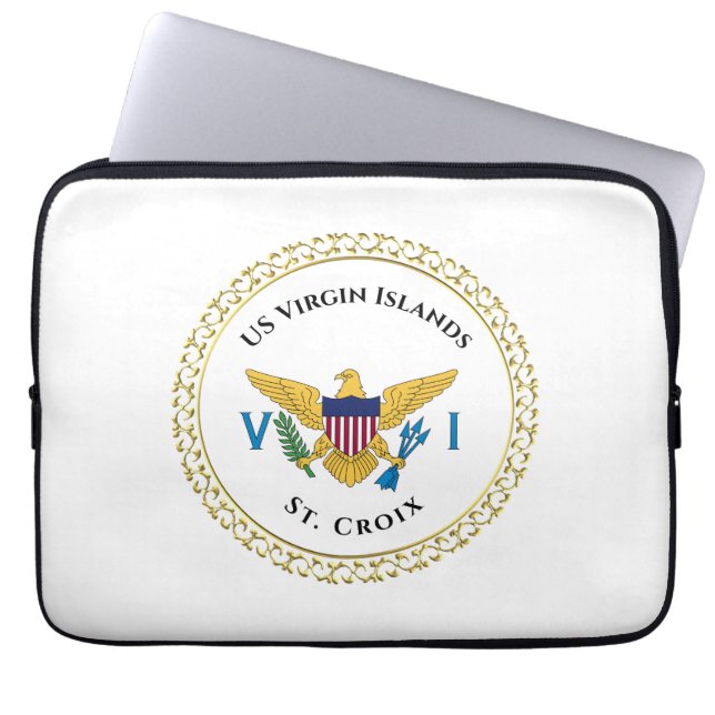 Funda Para Portátil Bandera de las Islas Vírgenes de los Estados Unido (Frente)
